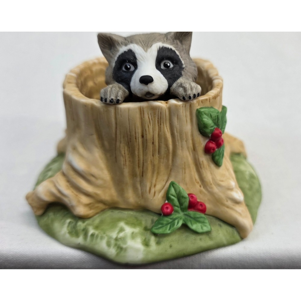 Franklin Porcelain Woodland Surprises Mouse and Raccoon Figurines 1984 Set of 2 - Picture 15 of 16